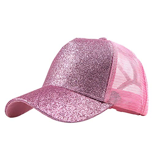 Trucker Buns Hat Messy Unisex Visier Baseball Glitter Plain Cap Pferdeschwanz Baseball Caps New Cap Damen Rot von Generic
