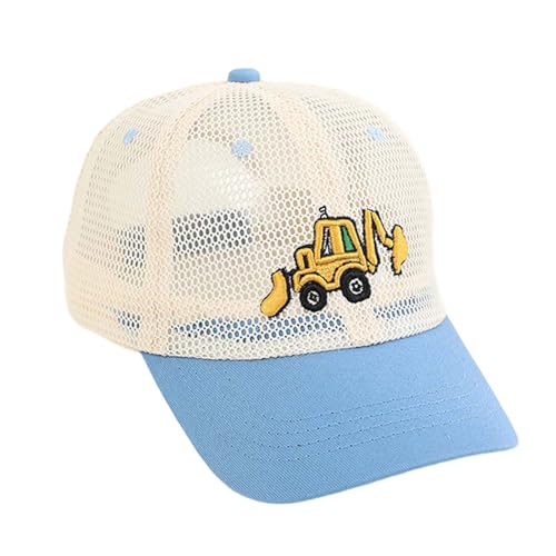Trucker Cap Kinder Jungen Bagger Basecap Atmungsaktiver Mesh Baseball Cap Verstellbare Baseballkappe Sommer Outdoor Schrimkappe Sonnenhut für Jungen Mädchen 2-8 Jahre (Blue, 2-8 Years) von Generic