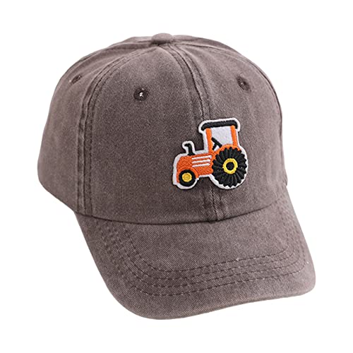 Trucker Cap Kinder Traktor Basecap Retro Baumwolle Baseball Cap Verstellbare Baseballkappe Weich Atmungsaktives Sonnenhut Sommer Outdoor Schrimkappe Jungen Mädchen 2-5 Jahre (Dark Gray, One Size) von Generic