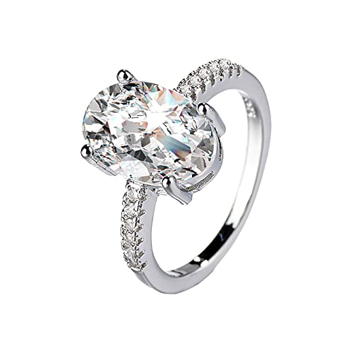 True Moissanite Diamant Ring Große ovale Ei Ring Weibliche Frauen%27+Ringe, gold, 6号 von Generic