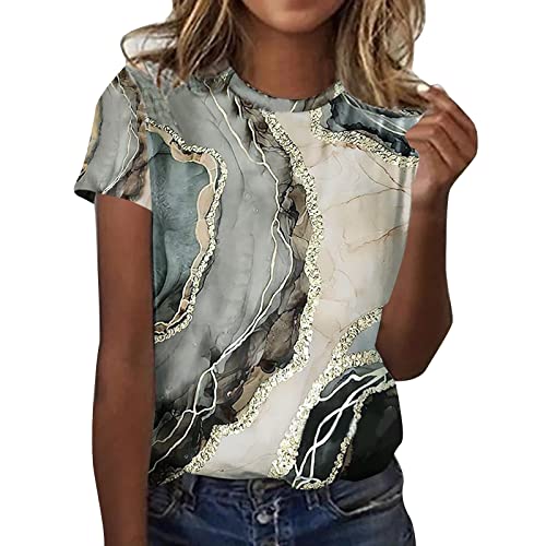 Tshirt Damen Langarm Tshirt Damen Kurzarm Sommer Shirt Mit Reissverschluss V-Ausschnitt Gestreift Casual Modern Oberteil Weich Vintage Bluse Mode Bequem Mode d02 von Generic