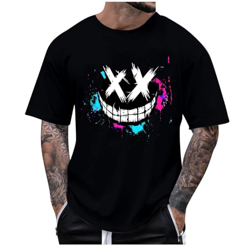 Tshirt Herren Sommer Herren-T-Shirt Oversized Shirt Mode Print T-Shirt Rundhals T Shirt Coole Sommershirt Lockere Kurzarmshirt Lässig Longshirt Bequeme Schlafshirt Deals Schwarz 4XL Tshirt Herren Sommer Herren-T-Shirt Oversized Shirt Mode Print T-Shirt Rundhals T Shirt Coole Sommershirt Lockere Kurzarmshirt Lässig Longshirt Bequeme Schlafshirt Deals Schwarz 4XL von Generic
