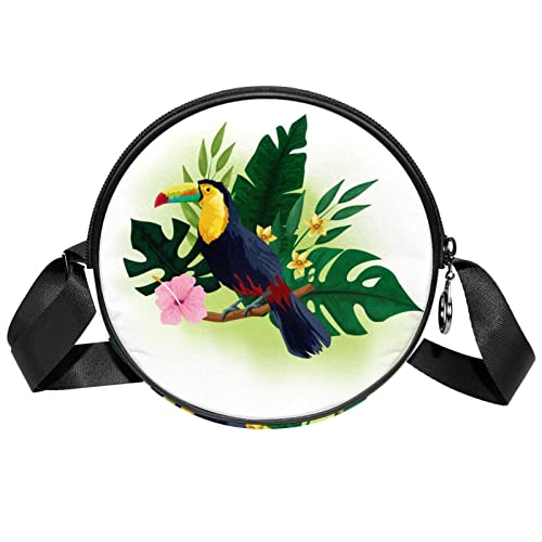 Tucan Bird Crossbody Bag Messenger Bag Geldbörse für Damen, Mehrfarbig, 6.7x6.7x2.3 in, Sling Rucksäcke von Generic