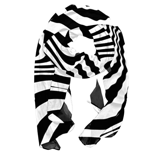 Tücher und Wraps für Abendkleider, Chiffon-Schal, großer weicher Hochzeitsschal,Schwarz weiße 3D Streifen Künstlerisches Zebra von Generic