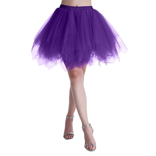 Tüll Rock Blau Damen Dehnbar Faltenrock mit Sternen und Pailletten, Tüllrock für kleine Damen, LED-Licht Ballett Tutu-Rock, Partykleid, Prinzessinnenkleidung, Fasching Cosplay Kostüm von Generic