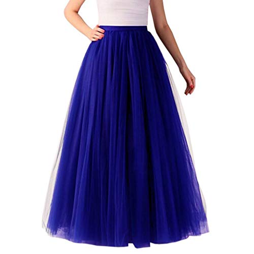 Tüllrock Damen, Damen Tüllrock 80er Vintage Rockabilly Lang Tutu Rock Klassisch Langer Rock Tüll Tütü Rock für Cosplay Party Karneval Kostüm Ballett Petticoat Ballkleid Tanzkleid Abendkleid von Generic