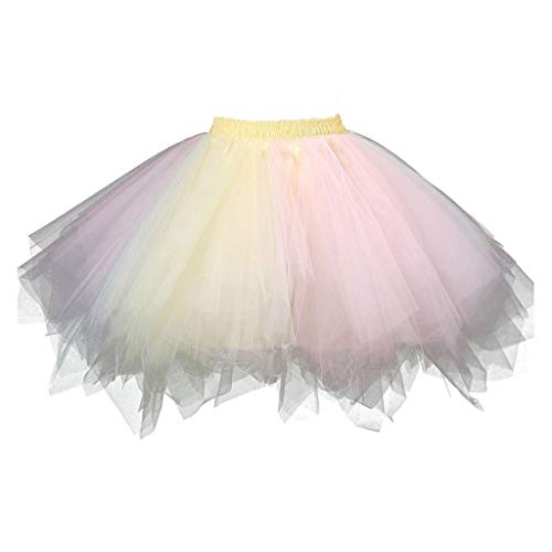 Tüllrock Damen, Damen Tüllrock Tutu Unterrock 50Er Petticoat RöCke,Vintage Ballettrock Mesh Tanzen Rock Minirock von Generic