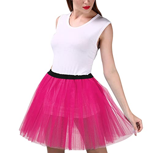 Tüllrock Damen 50er Elegant Einfarbig Petticoat Tanzrock Mini Skater Rock Rock Kurz Ballett Unterrock Crinoline Petticoat Tutu für Cosplay Prom Abendkleider Anlass(B E,One Size) von Generic