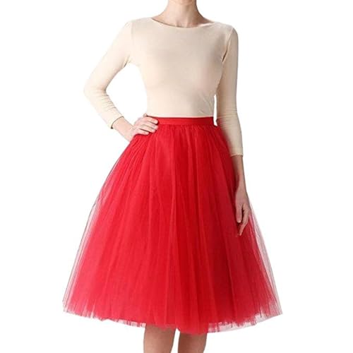 Tüllrock Damen Karneval Knielang Tüll Tutu Rock Petticoat Unterrock Lang Minirock Petticoat Unterrock Tütü Damen Ballettrock Hosenrock Tanzkleid Party Tüllrock Tutu Tüll Rock (D-3, One Size) von Generic