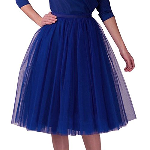 Tüllrock Damen Karneval Knielang Tüll Tutu Rock Petticoat Unterrock Lang Minirock Petticoat Unterrock Tütü Damen Ballettrock Hosenrock Tanzkleid Party Tüllrock Tutu Tüll Rock (U-3, One Size) von Generic