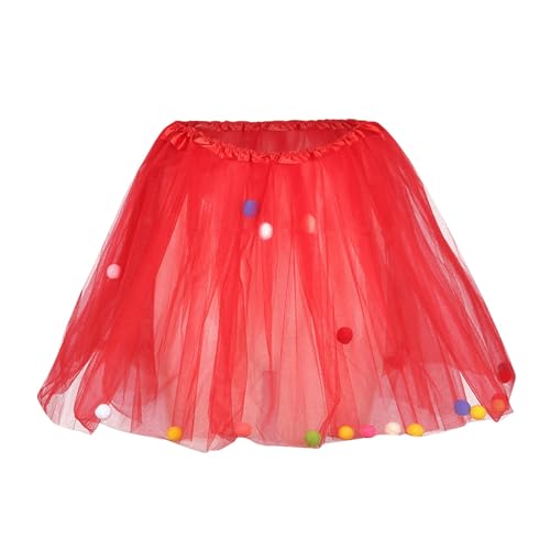 Tüllrock Damen Kurz mit Dekorative Kugeln Tütü Rock Retro Ballett Tanzröcke Karneval Kostüm Unterrock Tanzkleid Ballkleid Blase Tanzrock Cosplay Faschingkostüm von Generic