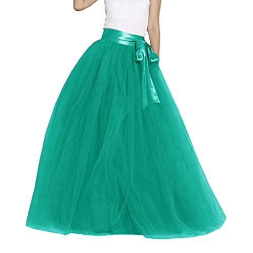 Tüllrock Damen Lang Tüll Rock Tütü Karneval Kostüm Petticoat Unterrock 50er Vintage Ballet Tanzrock Tanzkleid Ballkleid Ballett tütü Rockabilly für Halloween Karneval Party AG von Generic