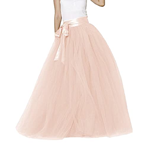 Tüllrock Damen Lang Tüll Rock Tütü Karneval Kostüm Petticoat Unterrock 50er Vintage Ballet Tanzrock Tanzkleid Ballkleid Ballett tütü Rockabilly für Halloween Karneval Party C von Generic