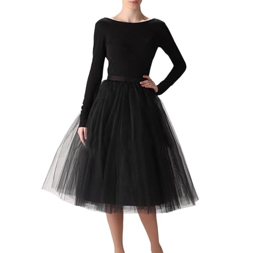 Tüllrock Damen Midi Retro 50er Rockabilly Rock Hohe Taille Petticoat Unterrock Tutu Rock Peticoat Pettycode Unterrock Petticoat Unterrock Knielang Tüllrock Damen Midi Retro 50er Rockabilly Rock Hohe Taille Petticoat Unterrock Tutu Rock Peticoat Pettycode Unterrock Petticoat Unterrock Knielang von Generic