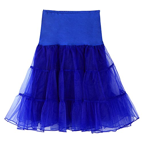 Tüllrock Damen Tüll Rock Tütü Karneval Kostüm Petticoat Tanzkleid 50er Vintage Ballet Tanzrock Ballkleid Tanzkleid Kurz tütü Rockabilly für Halloween Karneval Party Blau von Generic
