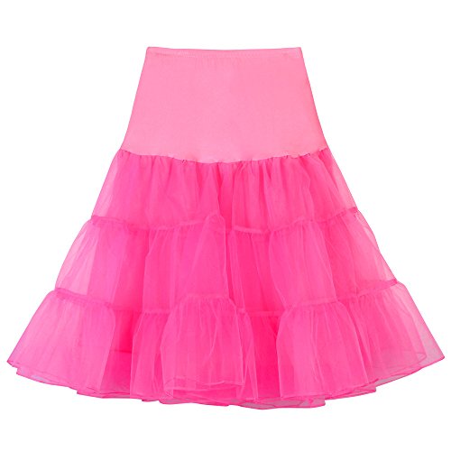 Tüllrock Damen Tüll Rock Tütü Karneval Kostüm Petticoat Tanzkleid 50er Vintage Ballet Tanzrock Ballkleid Tanzkleid Kurz tütü Rockabilly für Halloween Karneval Party Watermelon von Generic