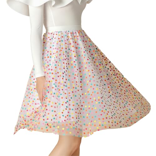 Tüllrock Damen Mit Pailletten Sternen - Adult Teen Tütü Retro 80er Party Asymmetrisch Plissiert Elastisch Hohe Taille Geschichtet Tutu - Casual Cocktail Party A-Linie Mesh Midi von Generic