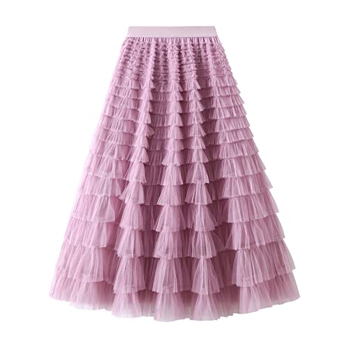 Tüllrock Damen Tütü Rock 50er Karneval Party Ballet Minirock Unterrock Petticoat Rockabilly Tanzkleid Kostüm Abendkleid Retro Cosplay Blase Tanzrock von Generic