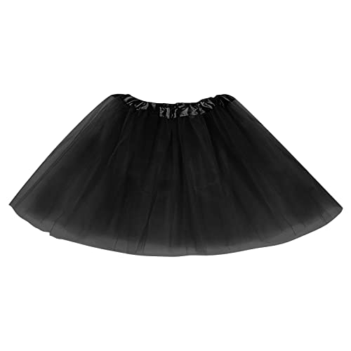 Tüllrock Damen Tütü Tüll Rock Kostüm Karneval Petticoat Unterrock 50er Vintage Ballet Tanzrock Ballkleid Tanzkleid Kurz tütü Rockabilly Halloween Karneval Faschingskostüme Schwarz von Generic
