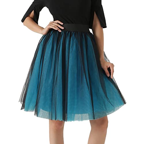 Tüllrock Damen Tütü Tüll Rock Lang Karneval Kostüm Petticoat Unterrock 50er Vintage Ballet Tanzrock Ballkleid Tanzkleid tütü Rockabilly für Halloween Karneval Party BU2 von Generic