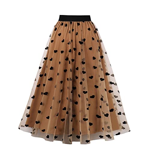 Tüllrock Damen Tutu Röcke Großer Rock mit Bordüre Mesh Bestickt Großer Saum Hohe Taille A Linien Rock Minirock Rockabilly Vintage Elastisch High Waist 3D Herz Druck A Linie Swing Midi Tüllrock Tüllrock Damen Tutu Röcke Großer Rock mit Bordüre Mesh Bestickt Großer Saum Hohe Taille A Linien Rock Minirock Rockabilly Vintage Elastisch High Waist 3D Herz Druck A Linie Swing Midi Tüllrock von Generic