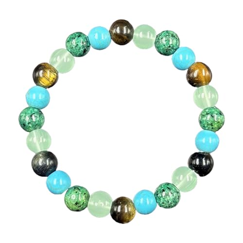 Türkises Armband Herren,Türkises Herrenarmband - Retro-Türkis-Schmuck Türkisfarbenes Perlenarmband | Damen-Türkis-Schmuck, modischer Türkis-Armreif für Weihnachten, Valentinstag von Generic