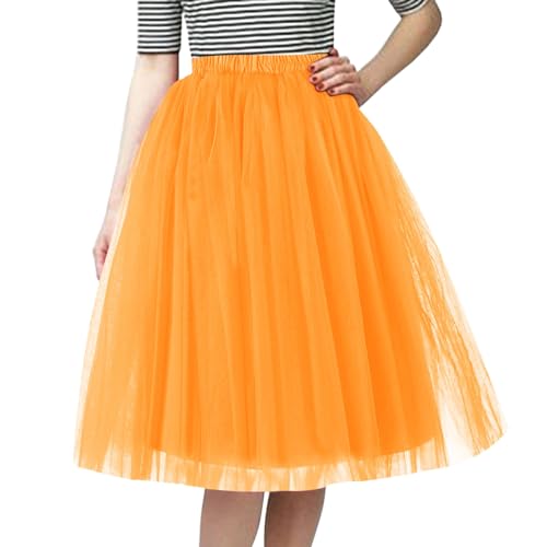 Tütü Damen, Tüllrock Damen Midi Tüll Rock Tutu Röcke Tullrock Karneval Kostüm Tulle Ballerina Tanzrock Faschingskostüme Mesh Ballettrock Partykleid Karnevalskostüm Faschingsrock Fasching Ballkleid von Generic
