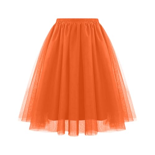 Tütü Tüllrock Damen Karneval Lang Rockabilly Kostüm Regenbogen Rock Bunt Petticoat Tutu Ballet Trock 50Er Mehrschichtiger Taillen Unterrock Prinzessin Multicolor Tanzkleid Für Cosplay 2025 von Generic