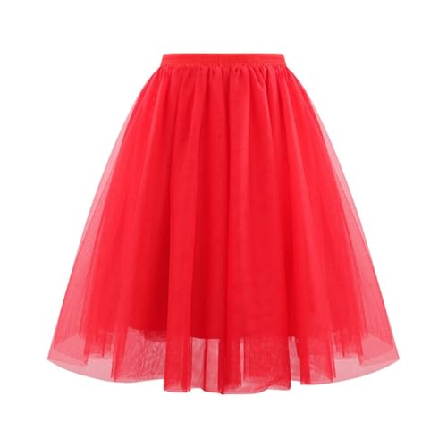 Tütü Tüllrock Damen Karneval Lang Rockabilly Kostüm Regenbogen Rock Bunt Petticoat Tutu Ballet Trock 50Er Mehrschichtiger Taillen Unterrock Prinzessin Tanzkleid Für Cosplay 2025 von Generic