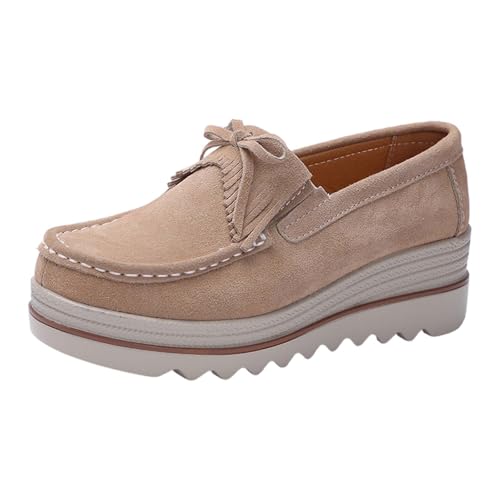 Turnschuhe 42 Dicker Plateau-Loafer Walkingschuhe Schleife Wildlederimitat Ausgehöhlt Breite Füße Vorne Geschlossen Trekkingschuhe Mit Fußbett rutschfeste Elegante Laufschuhe Reisen Turnschuhe 42 Dicker Plateau-Loafer Walkingschuhe Schleife Wildlederimitat Ausgehöhlt Breite Füße Vorne Geschlossen Trekkingschuhe Mit Fußbett rutschfeste Elegante Laufschuhe Reisen von Generic