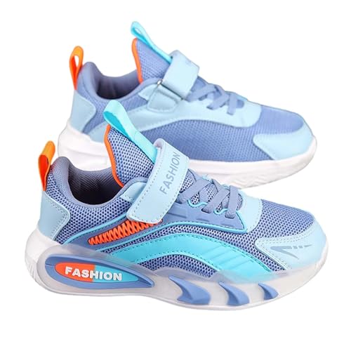 Turnschuhe Jungen, Klettverschluss Hallenturnschuhe Jungen Atmungsaktive Sportschuhe Mesh Sneaker Weiches Fußballschuhe Classic Hallenschuhe Luftig Laufschuhe Sport Schuhe für Teenager 5-13 Jahre von Generic