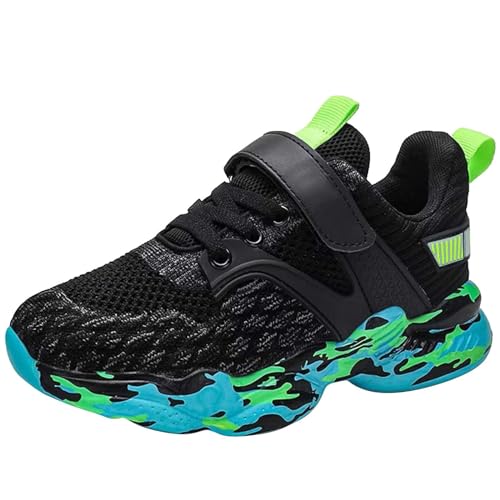 Turnschuhe Jungen Helle Sohle - Kinder Sneaker Jungen Laufschuhe Mesh Atmungsaktive Joggingschuhe Casual Freizeitschuhe Weichen Sohlen Sportschuhe Leichte Barfußschuhe Bequem Kinderschuhe-Sommerschuhe von Generic