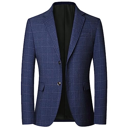 Tweed Sakkos für Herren Business Jacke Herren Kariert Slim Fit Sakko Regular Fit Leicht Jackett Große Größen Blazer Mode Jacket for Men Lässige Anzugjacken Modern Herrensakko Sportsakko von Generic