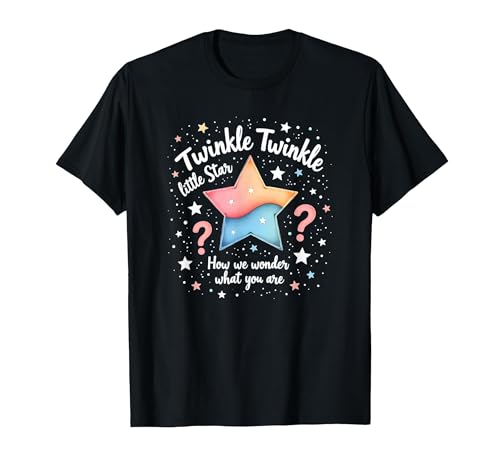 Twinkle Star Gender Reveal Kinderreim, Baby-Überraschung T-Shirt, Herren, Schwarz, 4XL von Generic
