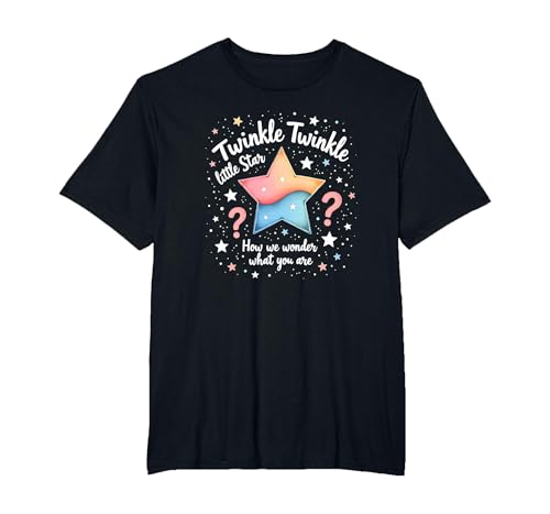 Twinkle Star Gender Reveal Kinderreim, Baby-Überraschung T-Shirt, Herren Große Größen, Schwarz, 2X Tall von Generic