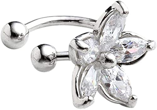 U Form Ohr Manschette Kristall Blume Ohr Clips ohne Piercing Ohrring für Damen Mädchen 1 Stück von Generic