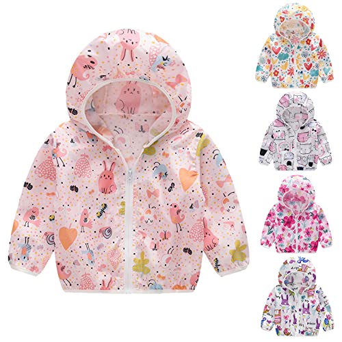 Übergangsjacke Babymädchen Leichte Dinosaurier Tier Druck Jacke Baby Wasserdicht Winddichte Softshelljacke Babyjungen mit Reißverschluss Kapuze Wasserdicht Outdoorjacke Dünn (Hot Pink-c, 2 Years) von Generic