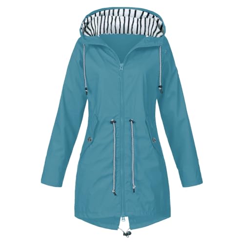 Übergangsjacke Damen Regenjacke Wasserdicht Regenmantel Windbreaker mit Kapuze Fahrradjacke Regencape Regenjacken Windjacke Wanderjacke Outdoor Jacken Radjacke Regenponcho Große Größe Übergangsjacke Damen Regenjacke Wasserdicht Regenmantel Windbreaker mit Kapuze Fahrradjacke Regencape Regenjacken Windjacke Wanderjacke Outdoor Jacken Radjacke Regenponcho Große Größe von Generic