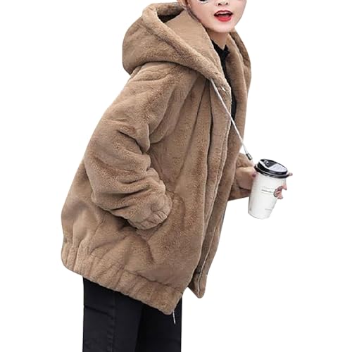 Übergangsjacke Damen Veloursleder Trenchcoat Samtblazer Schwarz Damen Teddyfleece Sweatshirt Damen Fleecejacke Weiche Sweatjacke Plüschjacke High Cloud Coat Fleecejacke von Generic