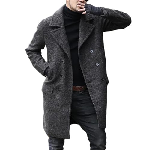 Übergangsjacke Herren Frühling Dünnschliff Langarm Jacke Einfarbig Slim Fit Casual Jacke Herren Täglich All-Match Tweed Jacke Herren M-Grey2 S von Generic