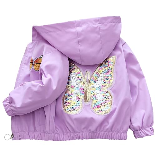 Generic Übergangsjacke Kinder Mädchen Outdoorjacke Kinderjacke Süße Jacke Mit Schmetterlingsmuster Winterjacke Sommerjacke Mädchen Mädchen Softshelljacke von Generic