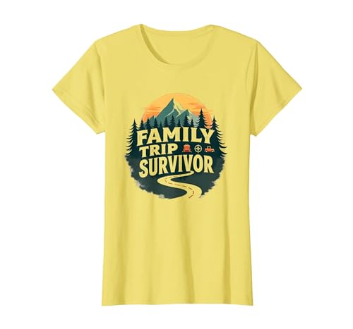 Überlebender Familienausflug: Abenteuerliche Bergstraße T-Shirt, Damen, Gelb, M von Generic