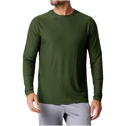 UPF 50+ Sommer UV Shirt Langarm Herren Tshirt Sonnenschutz UV-Schutz Langarmshirt Atmungsaktive Schnelltrocknend Rashguard Freizeit Schutzkleidung Wandershirt Deal 01 Armeegrün L von Generic