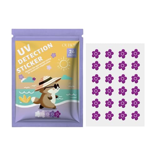 UV-Aufkleber für Sonnenschutz, Sonnenschutz-Erinnerungsaufkleber - 24 Stück SPF Sensing UV Sun Patch & Sunscreen Dots UV Sticker,5er-Sortimentspaket – UV-Aufkleber mit Sonnenpflaster und Sonnenschutzp von Generic