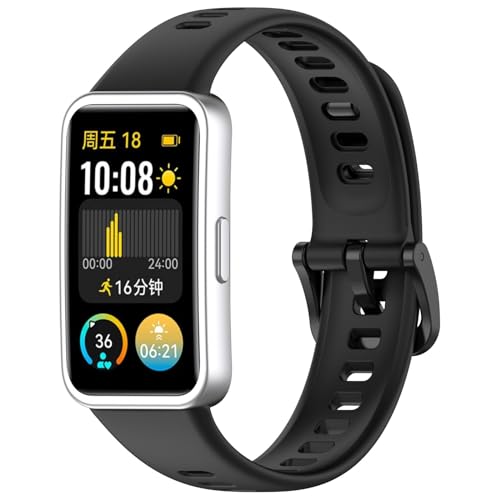 Uhrenarmband Kompatibel mit Huawei Band 8/9 Hochwertiges, Silikon Kautschuk Uhrenarmband Damen Herren Ersatzarmband Armband Smartwatch Uhren Zubehör (B, Huawei) von Generic