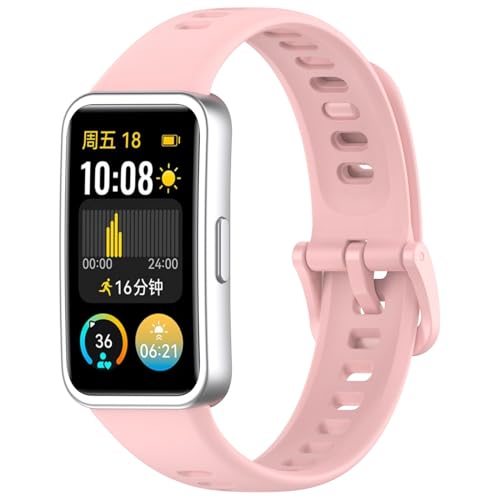 Uhrenarmband Kompatibel mit Huawei Band 8/9 Hochwertiges, Silikon Kautschuk Uhrenarmband Damen Herren Ersatzarmband Armband Smartwatch Uhren Zubehör (D, Huawei) von Generic