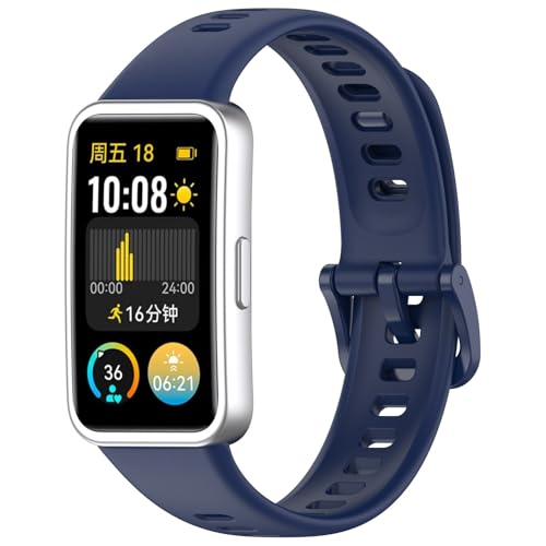 Uhrenarmband Kompatibel mit Huawei Band 8/9 Hochwertiges, Silikon Kautschuk Uhrenarmband Damen Herren Ersatzarmband Armband Smartwatch Uhren Zubehör (M, Huawei) von Generic