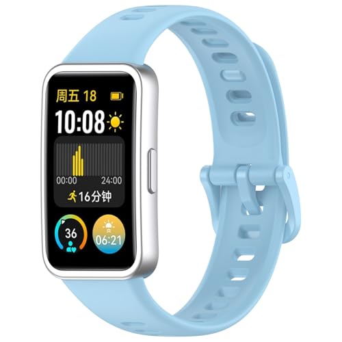 Uhrenarmband Kompatibel mit Huawei Band 8/9 Hochwertiges, Silikon Kautschuk Uhrenarmband Damen Herren Ersatzarmband Armband Smartwatch Uhren Zubehör (O, Huawei) von Generic