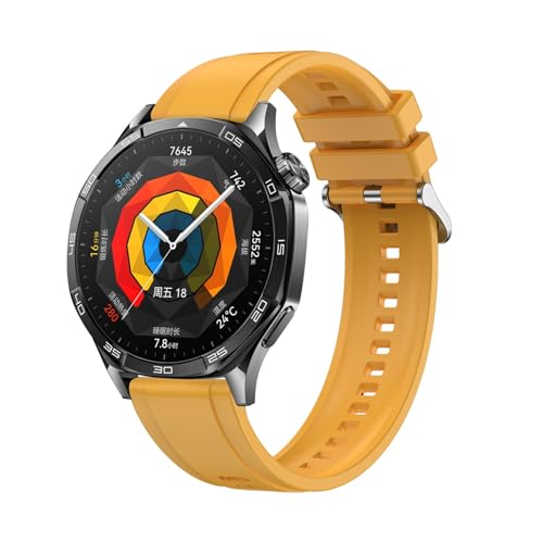 Uhrenarmband Kompatibel mit Huawei GT 5 【22MM】, Silikon Kautschuk Uhrenarmband Damen Herren Ersatzarmband Armband Smartwatch Uhren Zubehör (G, 21X2.2CM) von Generic