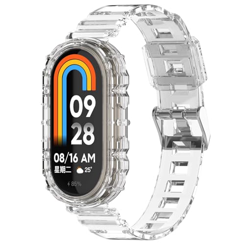 Uhrenarmband Kompatibel mit XiaoMi Band 9, Silikon Kautschuk Uhrenarmband Damen Herren TPU Ersatzarmband Armband Smartwatch Uhren Zubehör (A, 24.5X2.9CM) von Generic